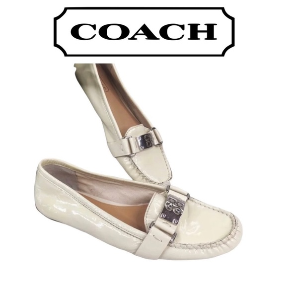 Coach Shoes Coach Cream Patent Leather Loafers Size 7 Poshmark